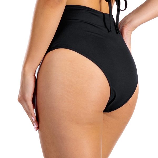 Figi Oxana Gold Wyszczuplające majtki kąpielowe z wysokim stanem i złotym akcentem czarny złoty kostium kąpielowy LAVEL polska produkcja 2025 2