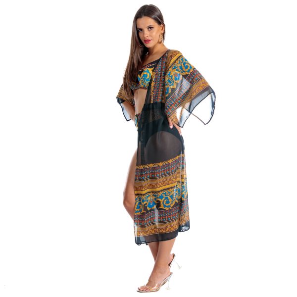 Luna S Z27 Długa narzutka plażowa plus size narzuta na kostium kąpielowy duże rozmiary duża polska produkcja 2025 2