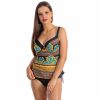 Tankini Cup Z27 Tankini top z wszytym biustonoszem i zapinaniem z tyłu na duży biust bluzka kąpielowa kolorowy czarny zółty pomarańczowy kostium kąpielowy dwuczęściowy strój kąpielowy LAVEL polska 11