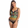 Tankini Cup Z27 Tankini top z wszytym biustonoszem i zapinaniem z tyłu na duży biust bluzka kąpielowa kolorowy czarny zółty pomarańczowy kostium kąpielowy dwuczęściowy strój kąpielowy LAVEL polska 4