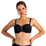 Brigitt Cup Negro Klasyczny biustonosz kąpielowy push up z odpinanymi ramiączkami czarny góra od bikini na duży biust LAVEL polska produkcja 2025 1