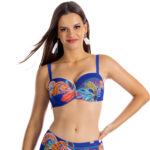 Brigitt Cup Z26 Chabrowy biustonosz kąpielowy push up w motywie boho chabrowy granatowy niebieski kostium kąpielowy LAVEL polska produkcja 2025 1