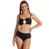 Brigitt Flow Negro Klasyczny czarny biustonosz kąpielowy push up z akcentem kwiatowym czarny 2025 4