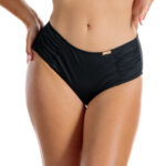 Figi v H Negro Czarne majtki kąpielowe z podwyższonym stanem i ozdobnymi bokami czarny modelujący wyszczyplający LAVEL polska produkcja 2025 1