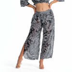 Luiza Pants B7 Lekkie plażowe spodnie z grubą gumką w talii czarny biały kostium kąpielowy dwuczęściowy strój kąpielowy LAVEL polska produkcja 2025 1