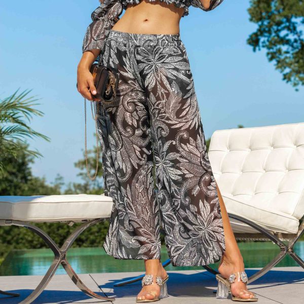 Luiza Pants B7 Lekkie plażowe spodnie z grubą gumką w talii czarny biały kostium kąpielowy dwuczęściowy strój kąpielowy LAVEL polska produkcja 2025 2 Luiza Pants B7 Lekkie plażowe spodnie z grubą gumką w talii czarny biały kostium kąpielowy dwuczęściowy strój kąpielowy LAVEL polska produkcja 2025 2