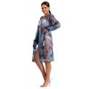 Tunika F K42 Kwiecista tunika plażowa przeźroczysty szlafrok mgiełka w kwiaty granatowy niebieski od bikini na duży biust LAVEL polska produkcja 2025 11