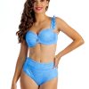 Brigitt A10 Biustonosz kąpielowy push up z falbankowymi ramiączkami i jeansowym niebieski błękitny kostium kąpielowy LAVEL polska produkcja 2025 4