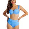 Brigitt A10 Biustonosz kąpielowy push up z falbankowymi ramiączkami i jeansowym niebieski błękitny kostium kąpielowy LAVEL polska produkcja 2025 5