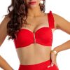 Brigitt B Cup Sandia Czerwony biustonosz kąpielowy push up z falbankami i odpinanymi ramiączkami dwuczęściowy strój kąpielowy LAVEL 2025 2