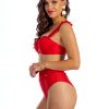 Brigitt B Cup Sandia Czerwony biustonosz kąpielowy push up z falbankami i odpinanymi ramiączkami dwuczęściowy strój kąpielowy LAVEL 2025 6