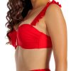 Brigitt B Cup Sandia Czerwony biustonosz kąpielowy push up z falbankami i odpinanymi ramiączkami dwuczęściowy strój kąpielowy LAVEL 2025 7