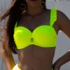 Brigitt B Cup Yellow F Neonowy biustonosz kąpielowy push up z falbanowymi odpinanymi ramiączkami żółty neonowy kostium kąpielowy dwuczęściowy strój kąpielowy LAVEL polska produkcja 2025 10