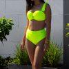 Brigitt B Cup Yellow F Neonowy biustonosz kąpielowy push up z falbanowymi odpinanymi ramiączkami żółty neonowy kostium kąpielowy dwuczęściowy strój kąpielowy LAVEL polska produkcja 2025 11