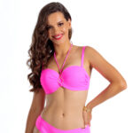 Brigitt Cup Pop Art T Biustonosz kąpielowy push up ze struktualnego materiału różowy kostium kąpielowy dwuczęściowy strój kąpielowy LAVEL polska produkcja 2025 1