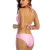 Figi Edit M Pink Różowe majtki kąpielowe z drapowaniem w romantycznym stylu różowy pudrowy róż kostium kąpielowy dwuczęściowy strój kąpielowy LAVEL polska produkcja 11