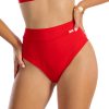 Figi v M Sandia Wyszczuplające majtki kąpielowe z wysokim stanem i modelującym marszczonym szwem z tyłu czerwony LAVEL polska produkcja 2025 2