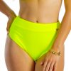 Figi v M Yellow F Modelujące brzuch majtki kąpielowe z wysokim stanem w neonowej odsłonie żółty neonowy kostium kąpielowy dwuczęściowy strój kąpielowy LAVEL polska produkcja 2025 12
