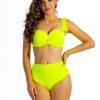 Figi v M Yellow F Modelujące brzuch majtki kąpielowe z wysokim stanem w neonowej odsłonie żółty neonowy kostium kąpielowy dwuczęściowy strój kąpielowy LAVEL polska produkcja 2025 14