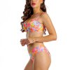 Figi v X C11 Klasyczne majtki kąpielowe w drobne kwiatki o neonowym looku pomarańczowy neonowy koralowy kostium kąpielowy dwuczęściowy strój kąpielowy LAVEL polska produkcja 2025 9