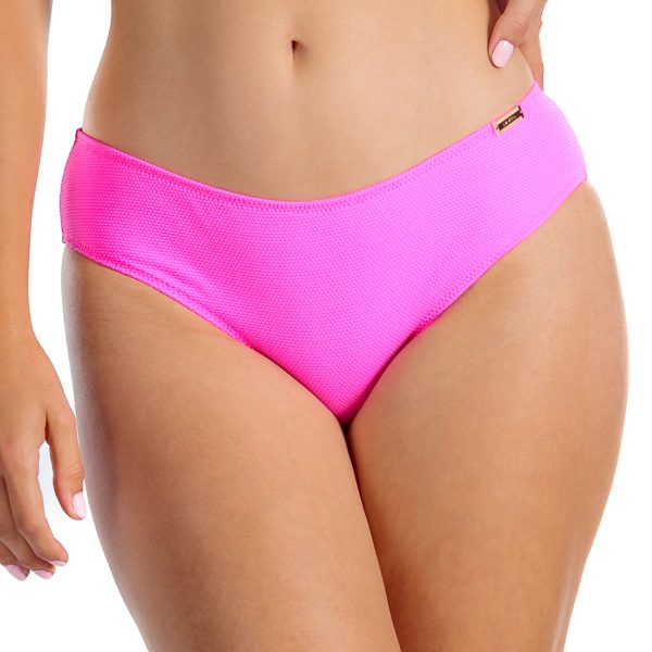 Figi v X Pop Art T Klasyczne majtki kąpielowe ze strukturalnego materiału różowy kostium kąpielowy dwuczęściowy strój kąpielowy LAVEL polska produkcja 1