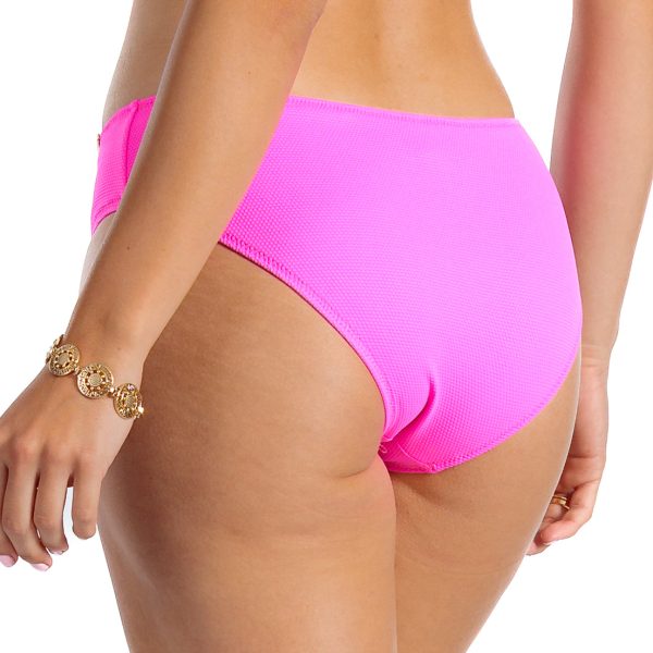 Figi v X Pop Art T Klasyczne majtki kąpielowe ze strukturalnego materiału różowy kostium kąpielowy dwuczęściowy strój kąpielowy LAVEL polska produkcja 2