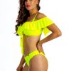 Figi v X Yellow F Klasyczne majtki kąpielowe w neonowej odsłonie żółty neonowy kostium kąpielowy dwuczęściowy strój kąpielowy LAVEL polska produkcja 2025 7