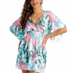 Luna S5 Szybkoschnąca krótka sukienka o satynowym wykończeniu pudrowy pastelowy zielony różowy biustonosz kąpielowy góra od bikini dół od bikini na duży biust 1