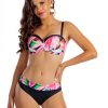 Majtki kapielowe vc c15 czarne bikini w roslinny wzor rozowe w kwiaty figi kapielowe kapielowki damskie lavel 2025 4