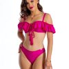 Samanta Cup Sirop Biustonosz kąpielowy push up z falbanką i odpinanymi ramiączkami góra od bikini hiszpanka różowy kostium kąpielowy dwuczęściowy strój kąpielowy LAVEL 11