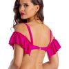 Samanta Cup Sirop Biustonosz kąpielowy push up z falbanką i odpinanymi ramiączkami góra od bikini hiszpanka różowy kostium kąpielowy dwuczęściowy strój kąpielowy LAVEL 12
