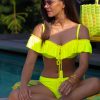 Samanta Cup Yellow F Zmysłowy biustonosz kąpielowy push up typu hiszpanka w neonowej odsłonie żółty neonowy kostium kąpielowy dwuczęściowy strój kąpielowy LAVEL polska produkcja 2025 7