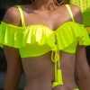 Samanta Cup Yellow F Zmysłowy biustonosz kąpielowy push up typu hiszpanka w neonowej odsłonie żółty neonowy kostium kąpielowy dwuczęściowy strój kąpielowy LAVEL polska produkcja 2025 9
